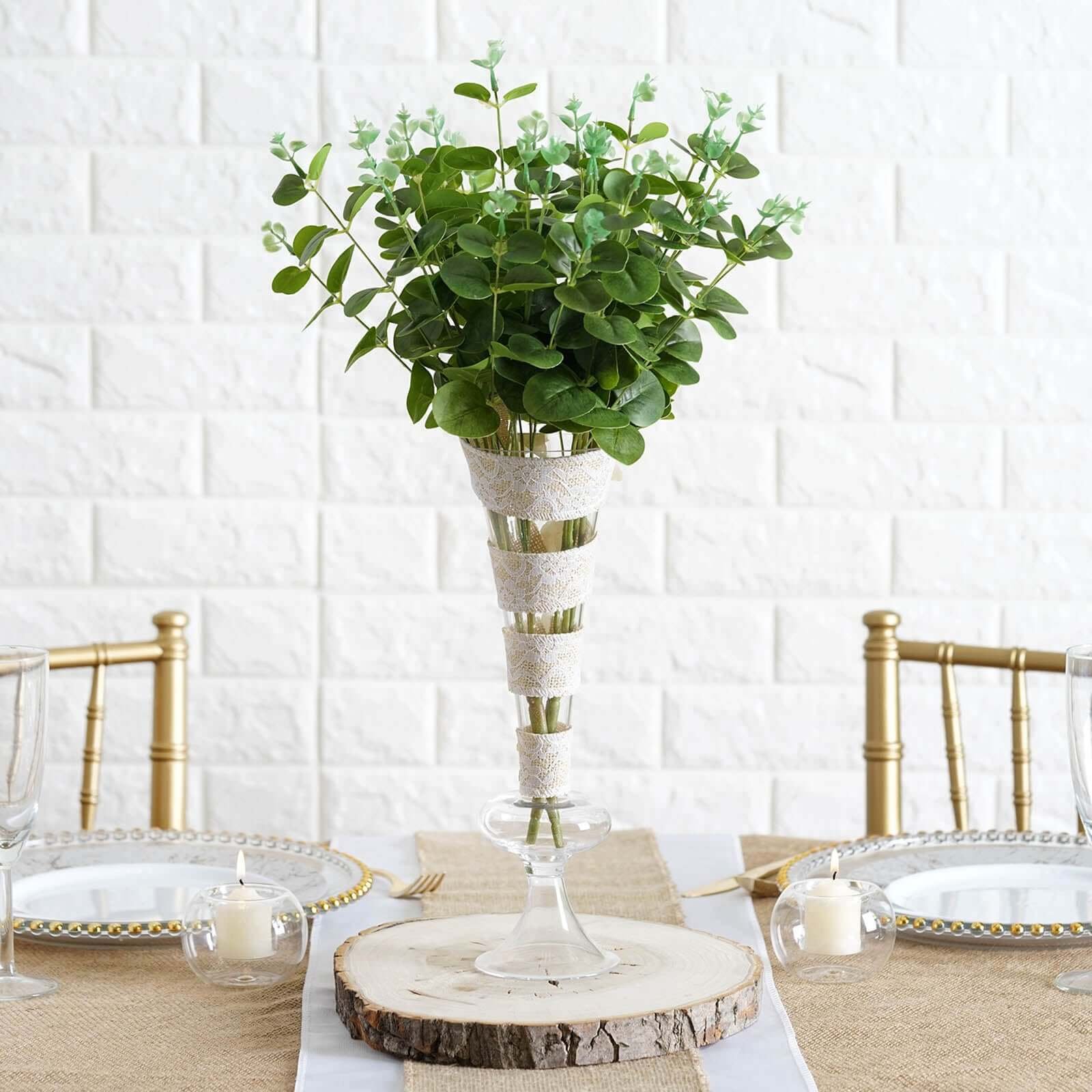 2-bushes-19-light-green-artificial-eucalyptus-branch-bouquet-plants 2 Pack Artificial Eucalyptus Bushes 19 Light Green - Image 1