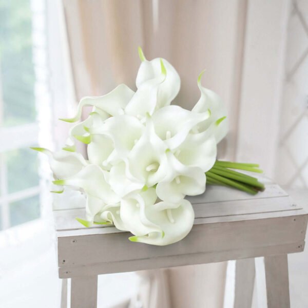 20 Pack Artificial White Calla Lily Flower Stems 14