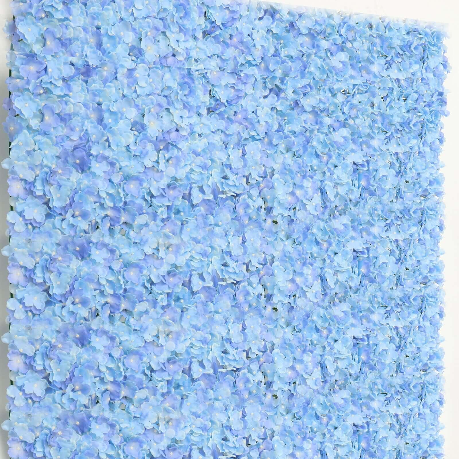 light-blue-uv-protected-hydrangea-flower-wall-mat-backdrop-4-artificial-panels-11-sq-ft Light Blue UV Protected Hydrangea Flower Wall Mat Backdrop - 4 Artificial Panels 11 Sq ft. - Image 1